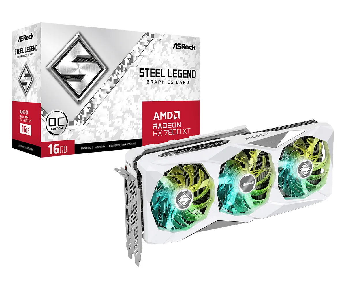 ASrock Radeon RX 7800 XT Steel Legend 16 Gt -n&auml;yt&ouml;nohjain