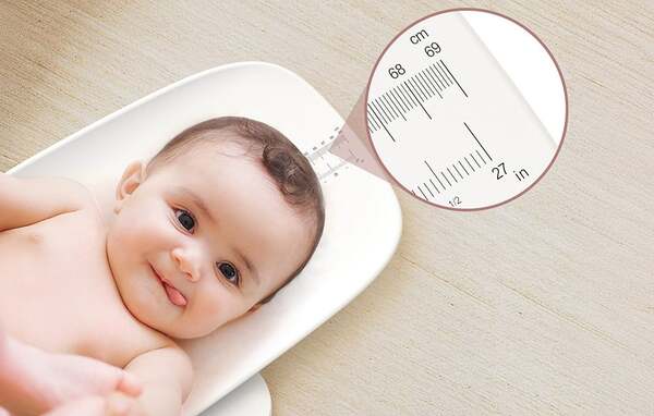 GROWNSY B12H Multifunctional Electronic Baby Scale with Height Measurement, White