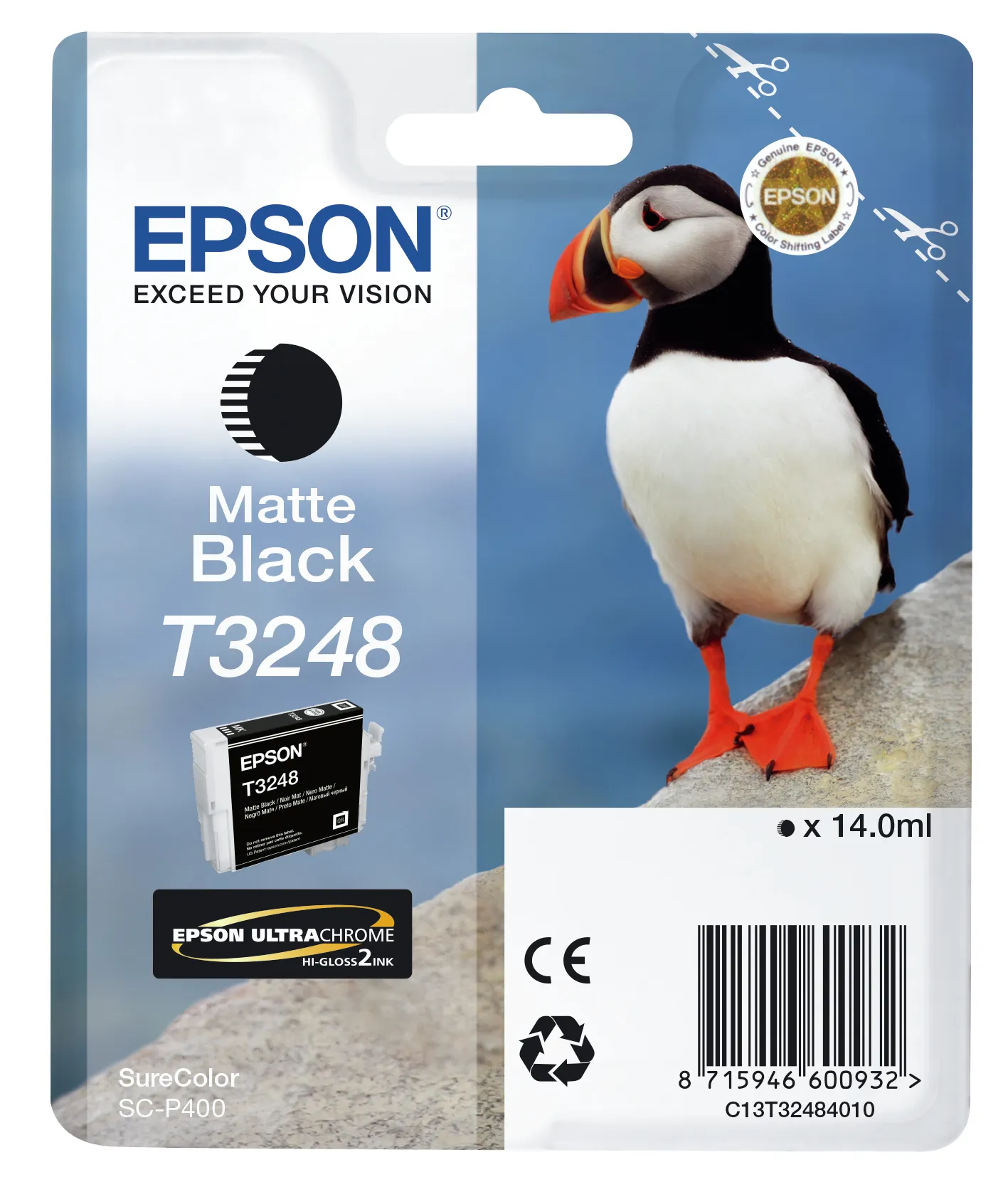 Epson T3248 ink cartridge, 14 ml, Matte Black