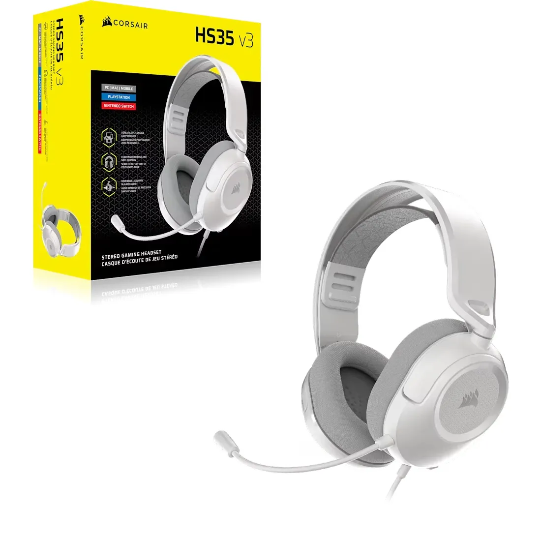 Corsair HS35 v3 gaming headset, vit