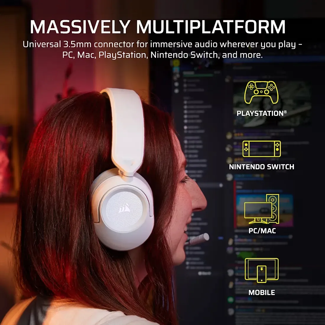 Corsair HS35 v3 gaming headset, vit
