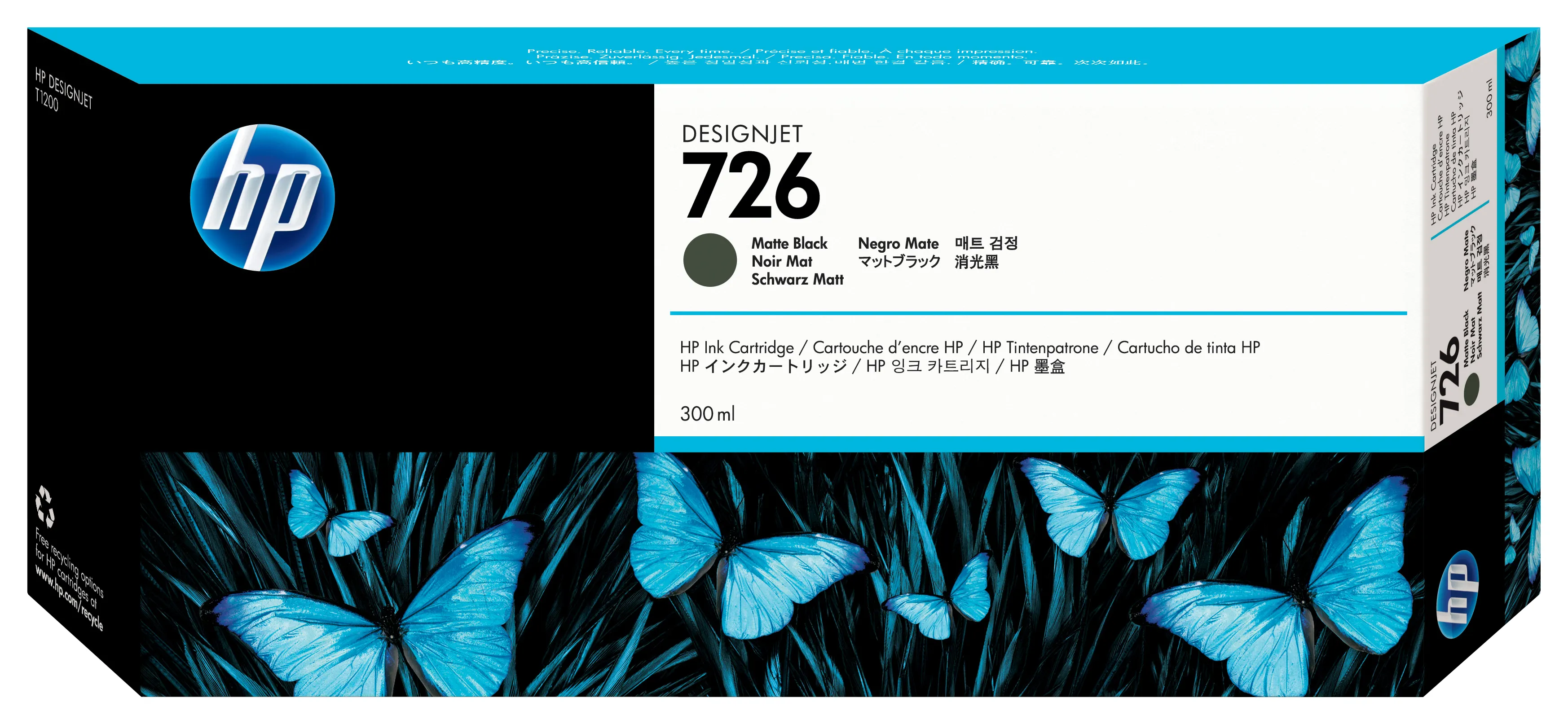HP 726 Ink cartridge, 300 ml, Matte Black