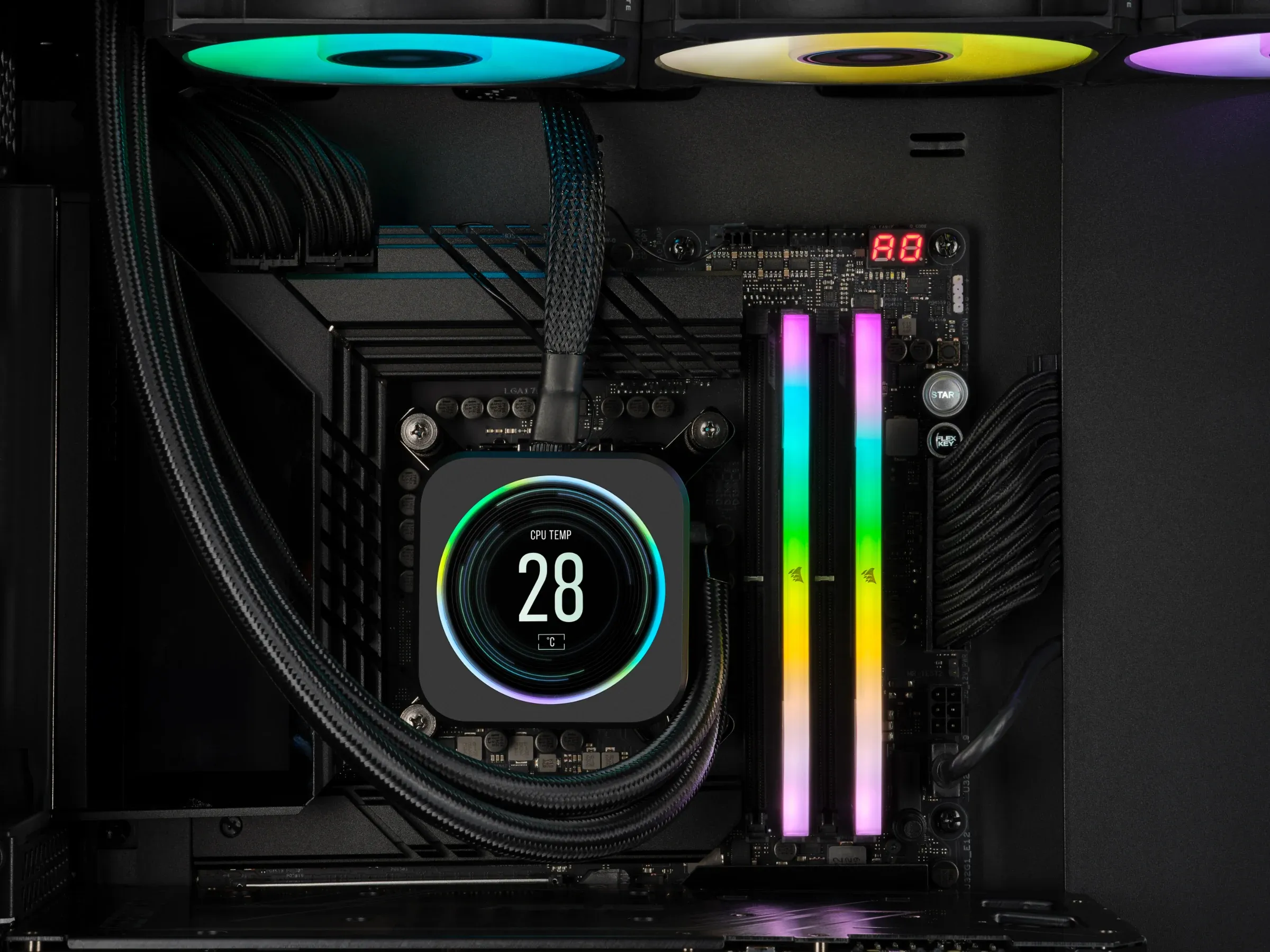 Corsair Vengeance RGB DDR5 64GB 2x32GB DDR5 Intel XMP Memory - Black