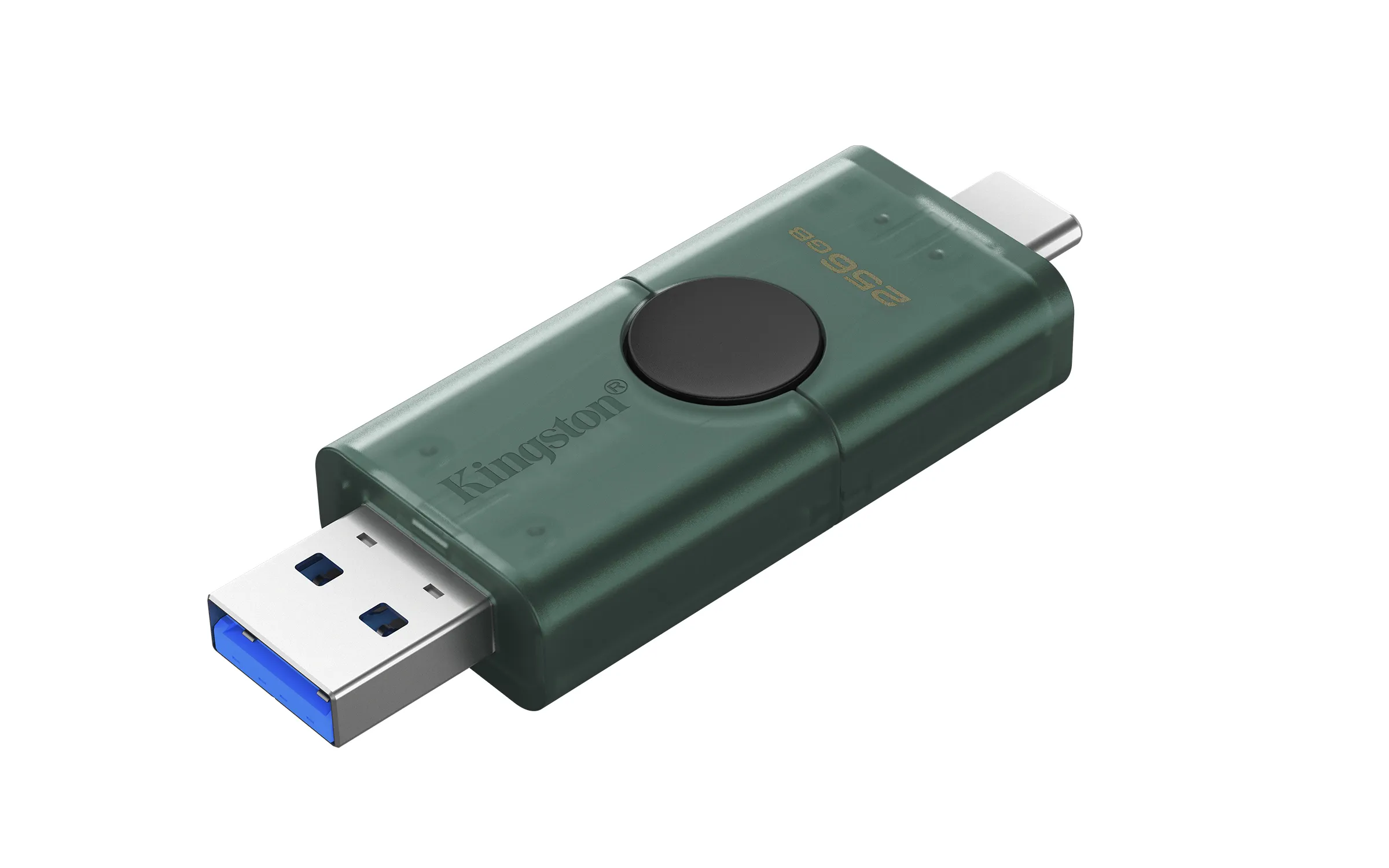 Kingston DataTraveler Duo DTDEG2 USB-A/USB-C USB 3.2 Gen 1 256GB memory stick, Black/Green