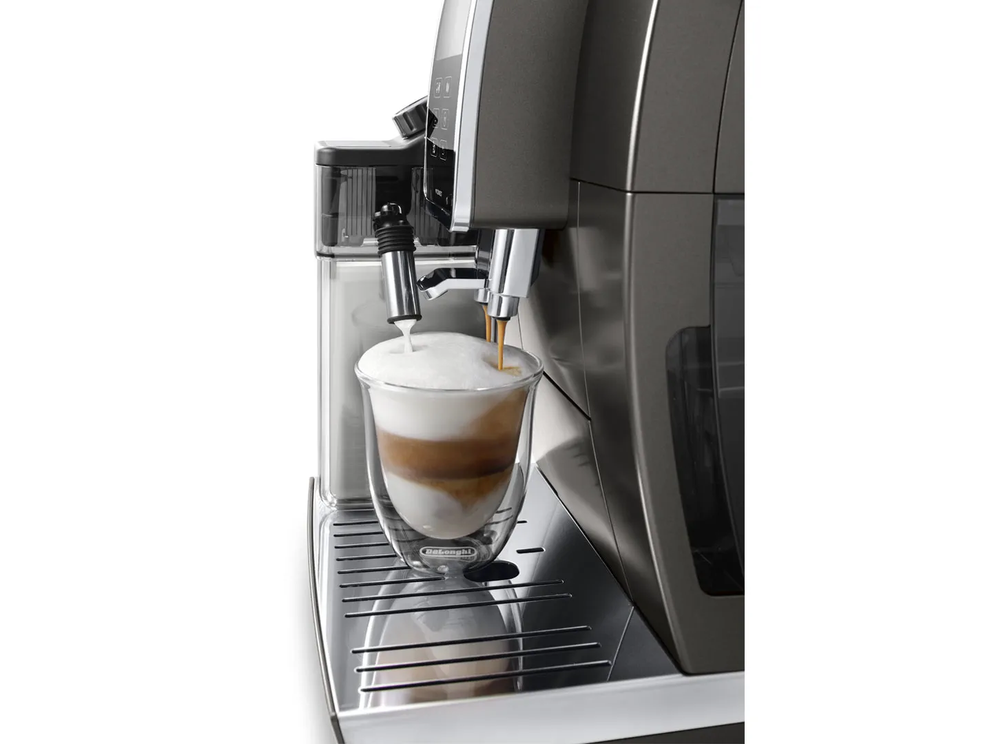 Delonghi ECAM Dinamica Plus 370.95 -yhdistelmäkahvinkeitin, Platina