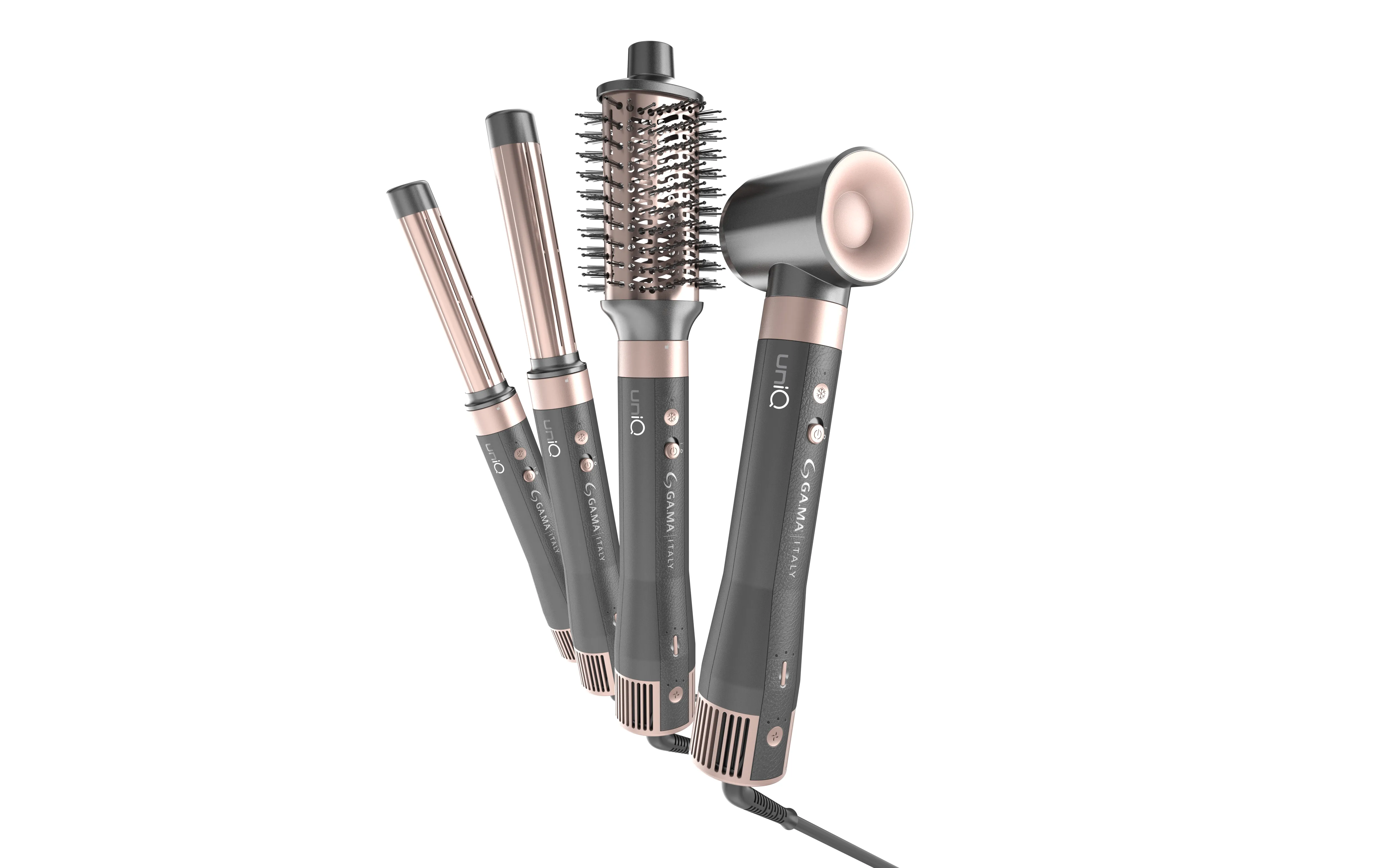 GA.MA UniQ Aura GH0113 4-in-1 Multi-styler, Grey/Pink