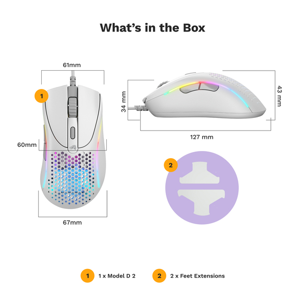 Glorious Model D 2 - gaming mouse, matte white