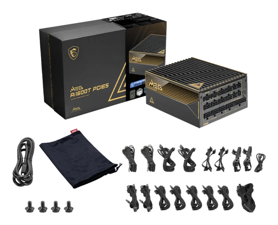 MSI MEG Ai1600T PCIE5 1600 W - power supply, 80 Plus Titanium