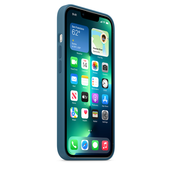 Apple iPhone 13 Pro, MagSafe - silicone case, Blue Jay