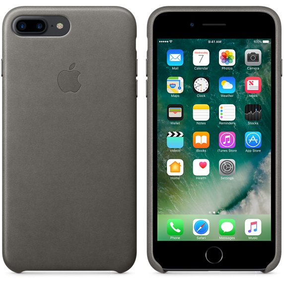 Apple iPhone 7 Plus Leather Case - Storm Gray