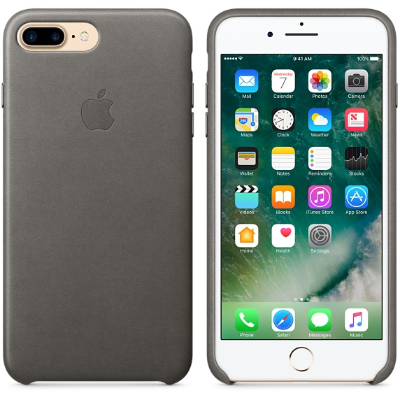 Apple iPhone 7 Plus Leather Case - Storm Gray