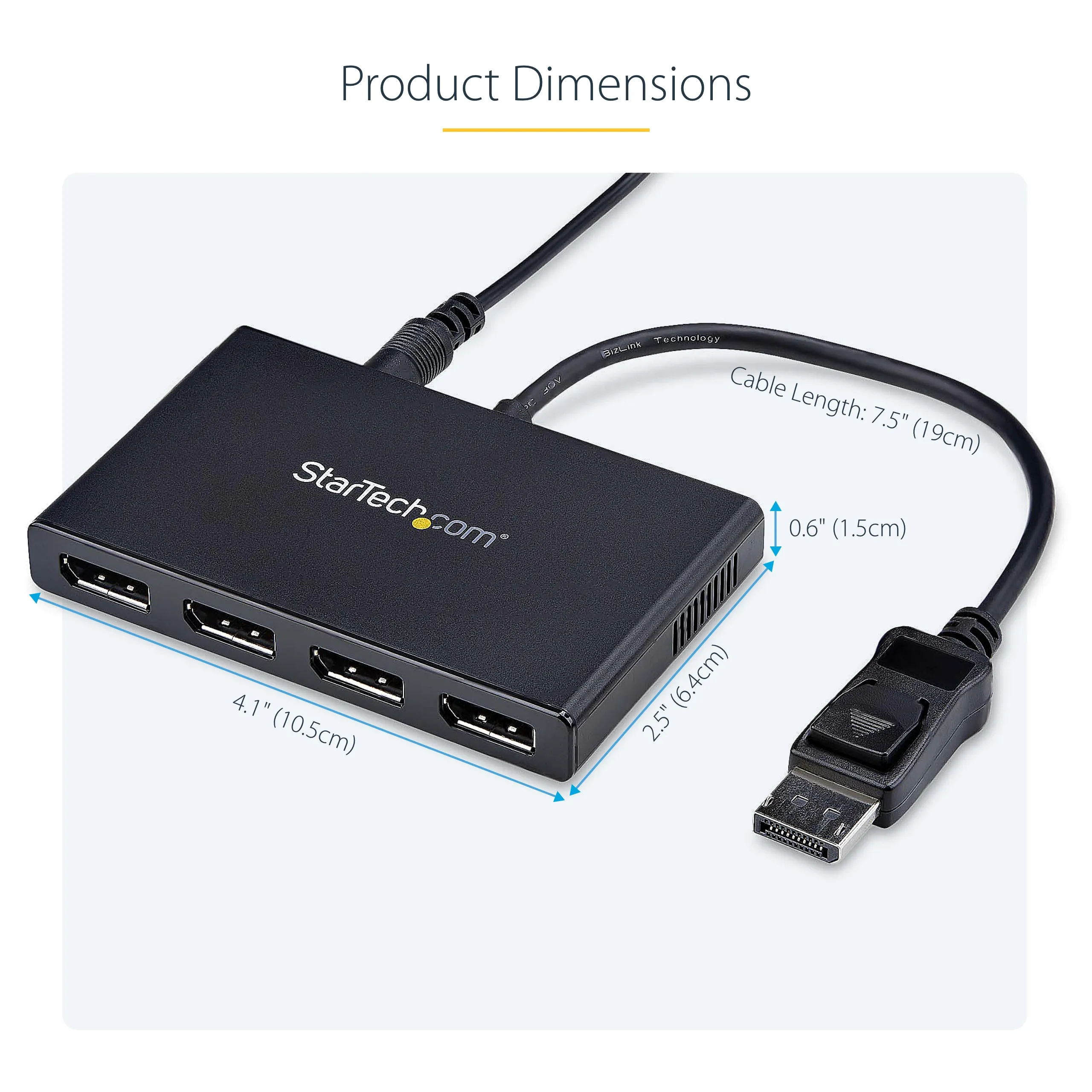 StarTech Quad 1080p 60Hz Computer MST Hub - Windows Only, No Drivers -adapteri, Musta