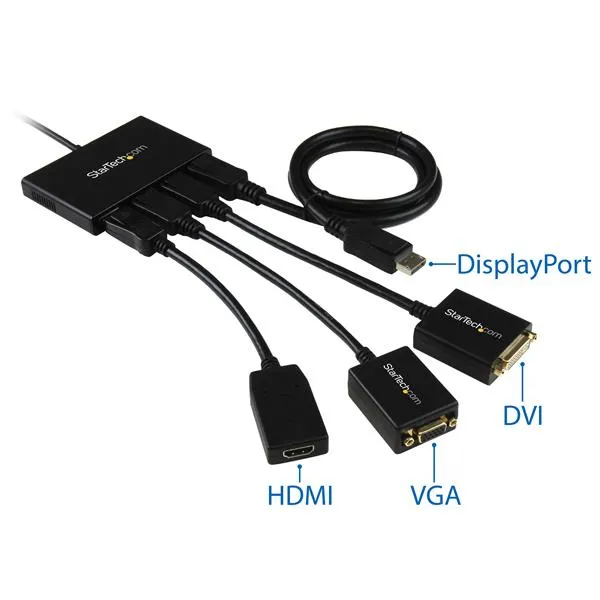 StarTech Quad 1080p 60Hz Computer MST Hub - Windows Only, No Drivers -adapteri, Musta