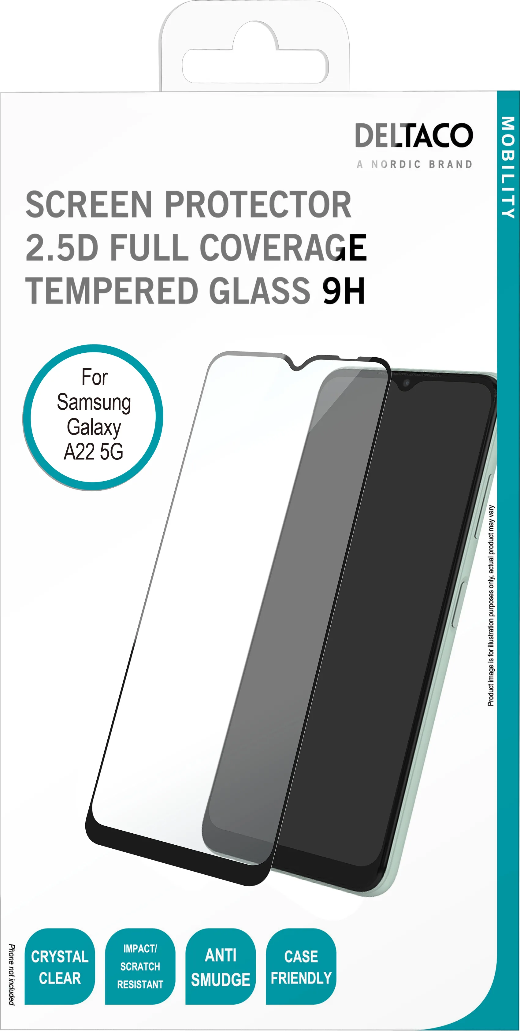 Deltaco 2.5D Glass, Galaxy A22 5G -panssarilasi