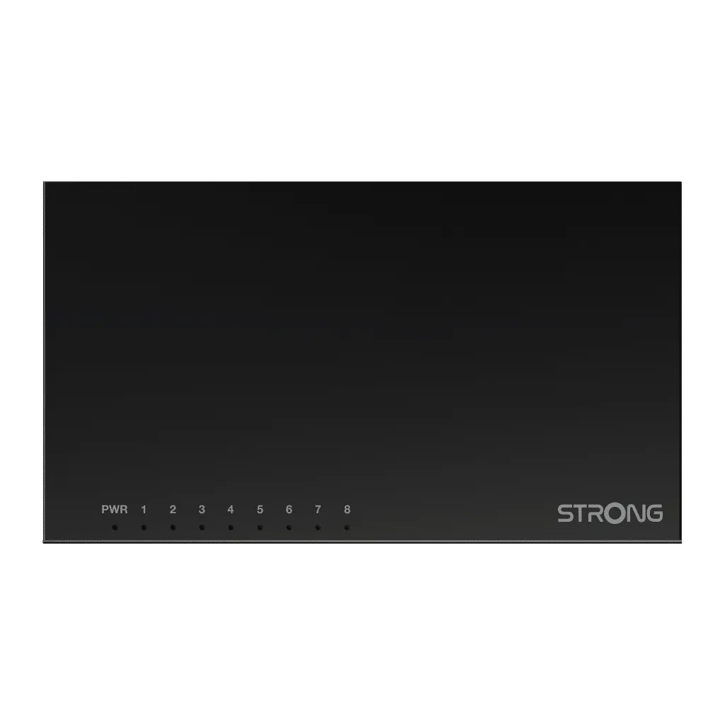 Strong 8-port Gigabitswitch Metall Svart