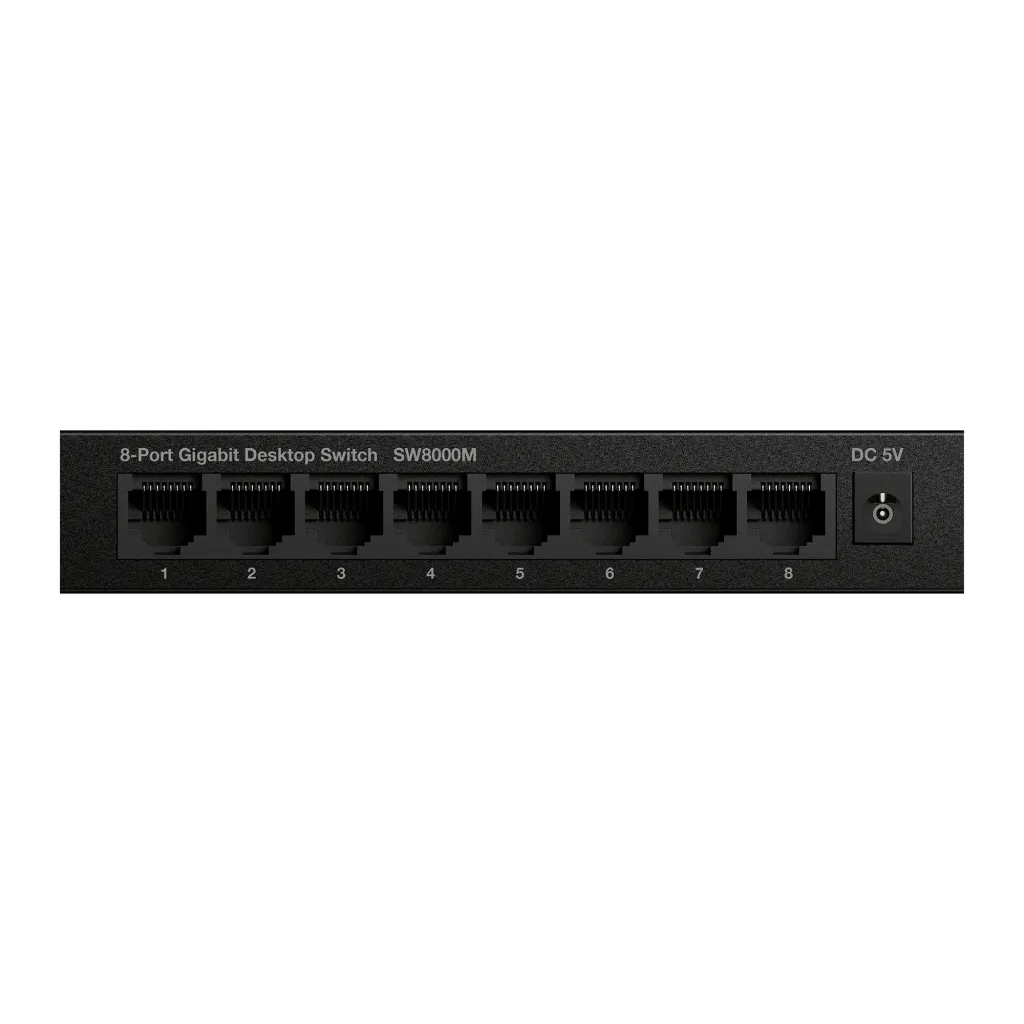 Strong 8-port Gigabitswitch Metall Svart