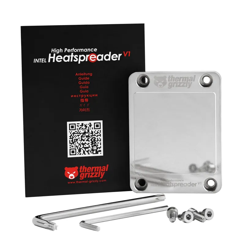 Thermal Grizzly Intel High Performance Heatspreader V1 LGA1700 3/8" Heatspreader, Nickel