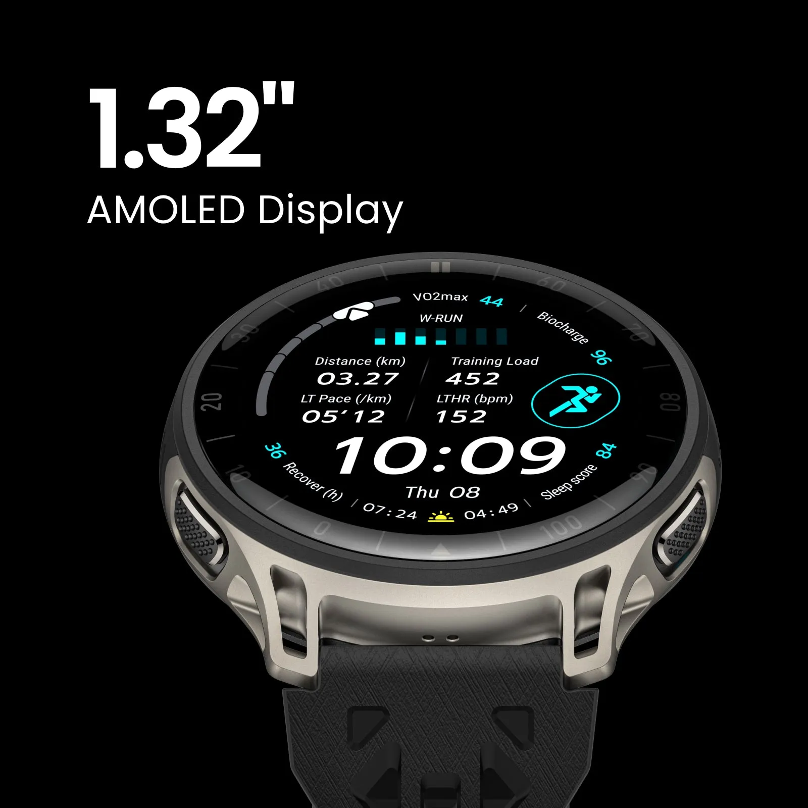 Amazfit Cheetah 2 Pro 48mm -urheilukello, musta
