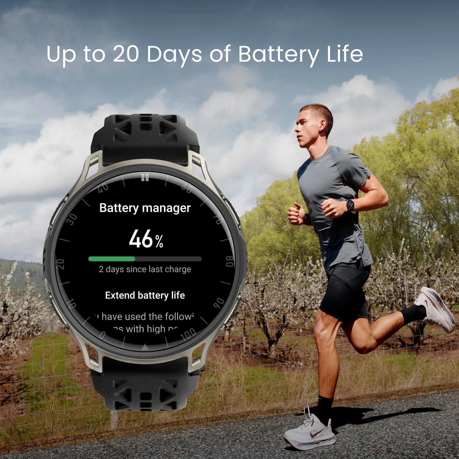 Amazfit Cheetah 2 Pro 48mm -urheilukello, musta