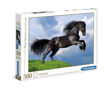 Clementoni High Quality Collection Fresian Black Horse -palapeli, 500 palaa