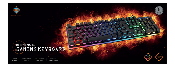 DELTACO GAMING GAM-075 Keyboard Swiss White Tangentbord