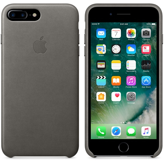 Apple iPhone 7 Plus -nahkakuori - myrskynharmaa