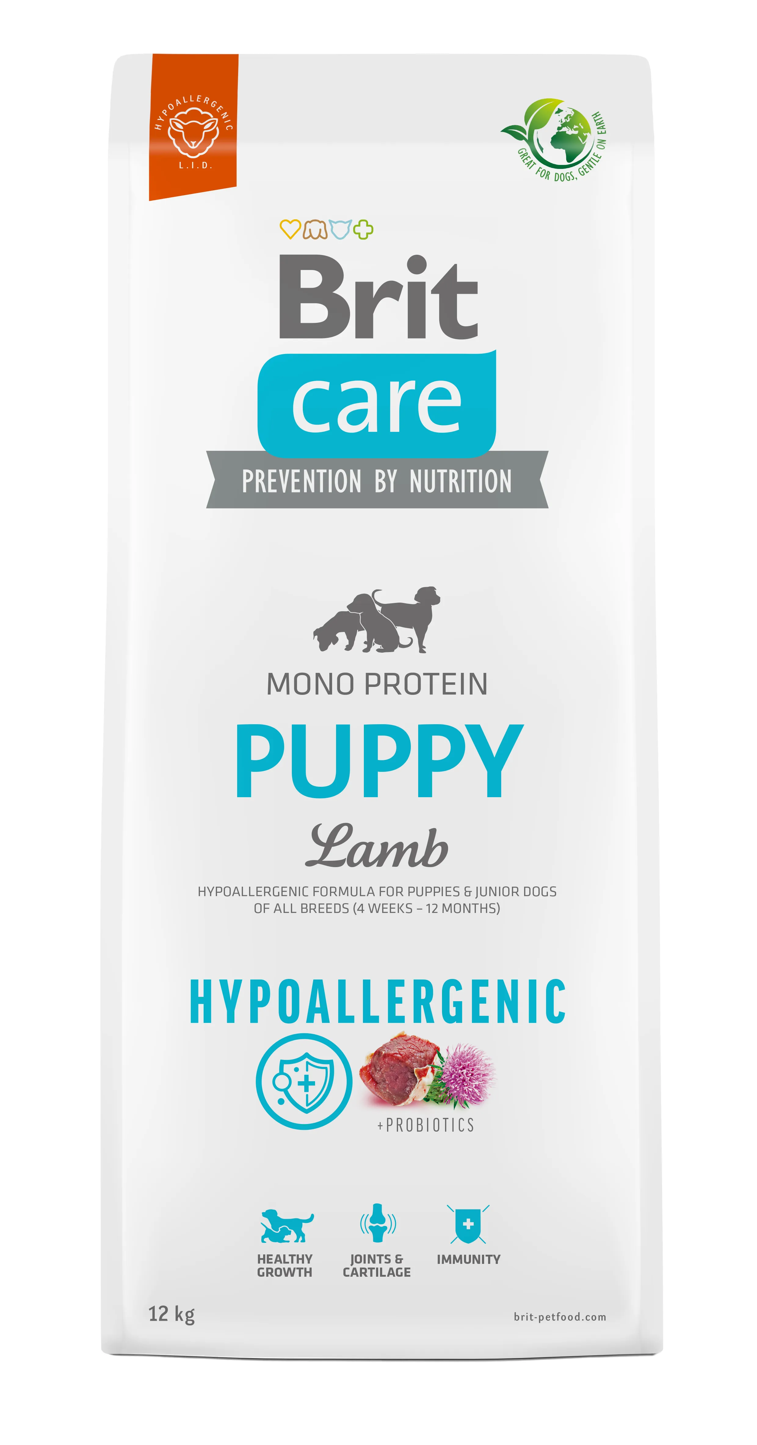 BRIT Care Hypoallergenic Puppy Lamb, Torrfoder f&ouml;r hund, 12 kg