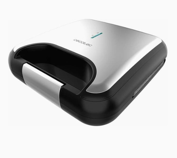 CECOTEC Rock'nToast Classic+ sm&ouml;rg&aring;sgrill, 800 W, 2 skivor, Rostfritt st&aring;l / svart