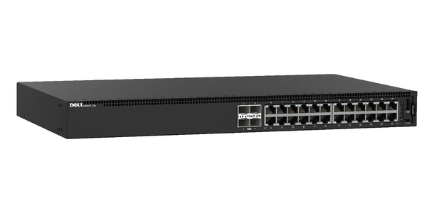 Dell EMC Networking N1124P-ON - Kytkin - Hallinnoitu - 24 x 10/100/1000 (12 PoE+) + 4 x 10 Gigabit SFP+ - r&auml;kkiin asennettava - PoE+ (190 W)