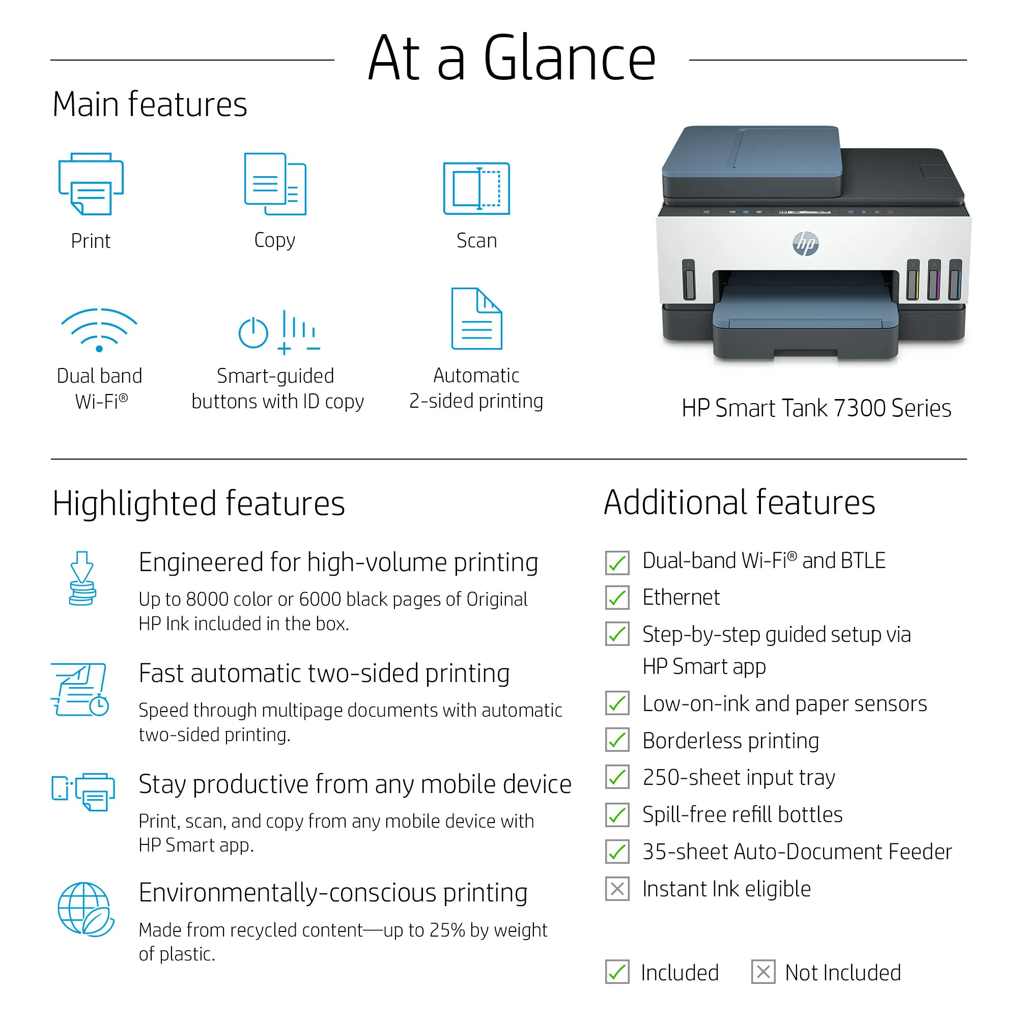 HP Smart Tank 7305 All-in-One A4 color 9ppm Print Scan Copy Light Basalt