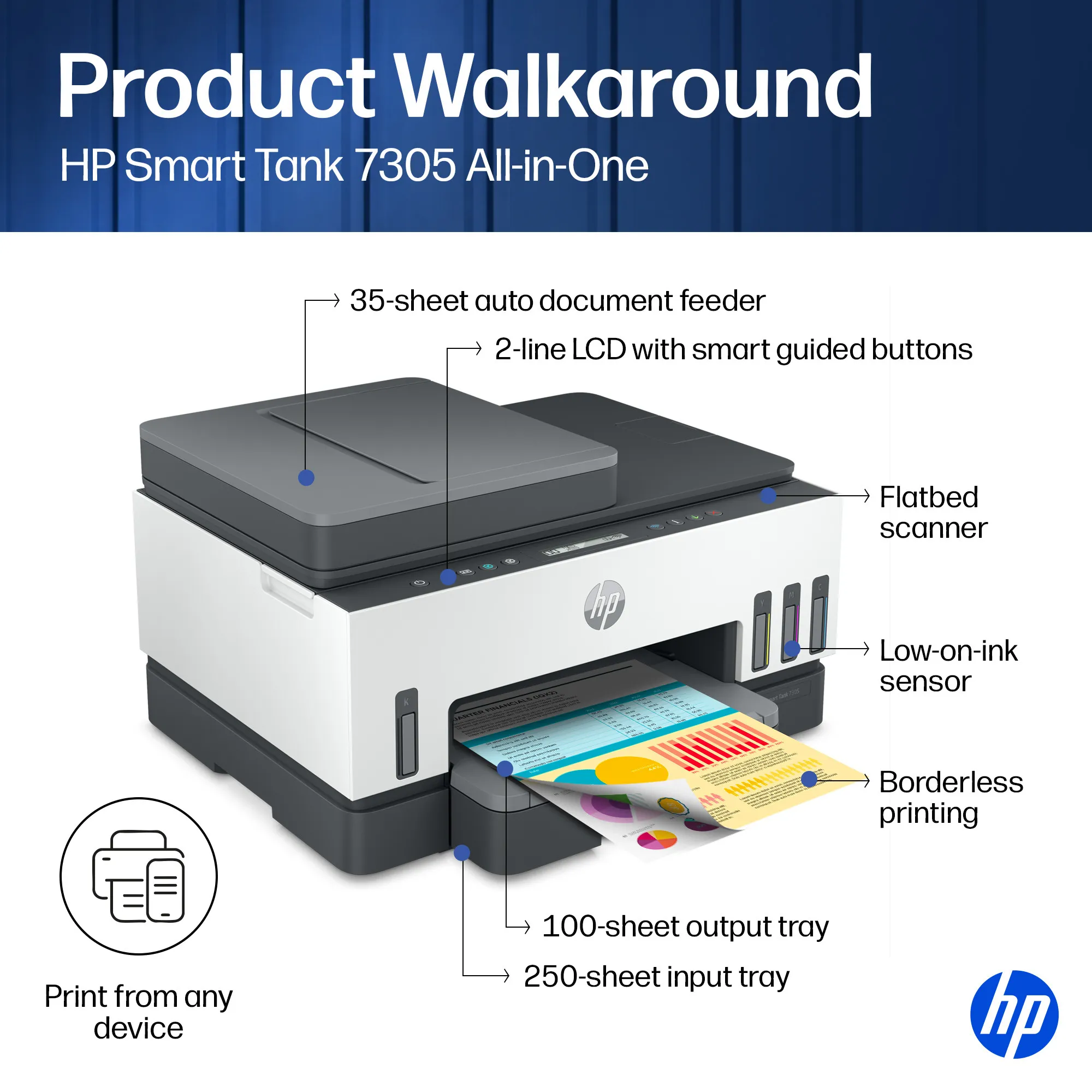 HP Smart Tank 7305 All-in-One A4 color 9ppm Print Scan Copy Light Basalt