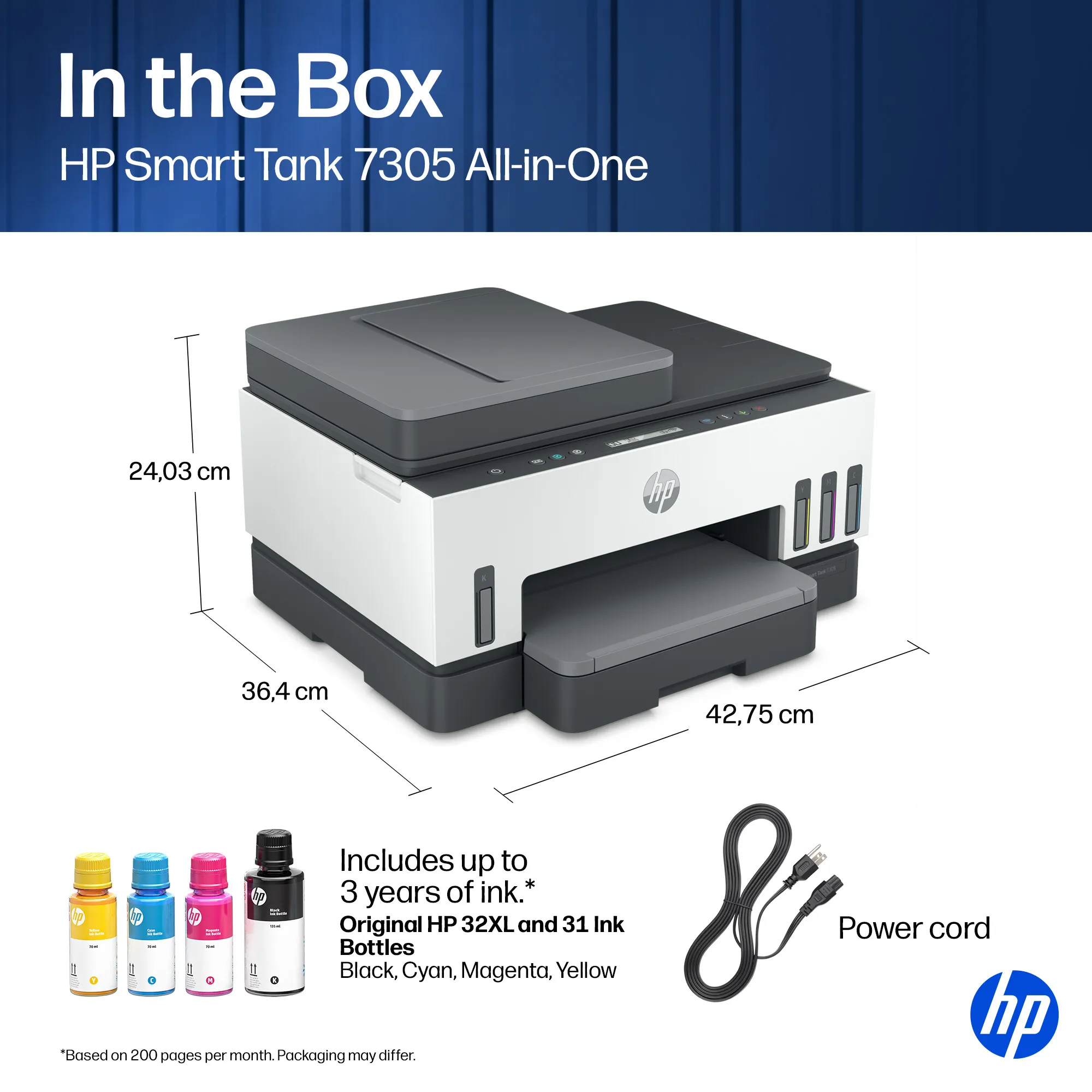 HP Smart Tank 7305 All-in-One A4 color 9ppm Print Scan Copy Light Basalt