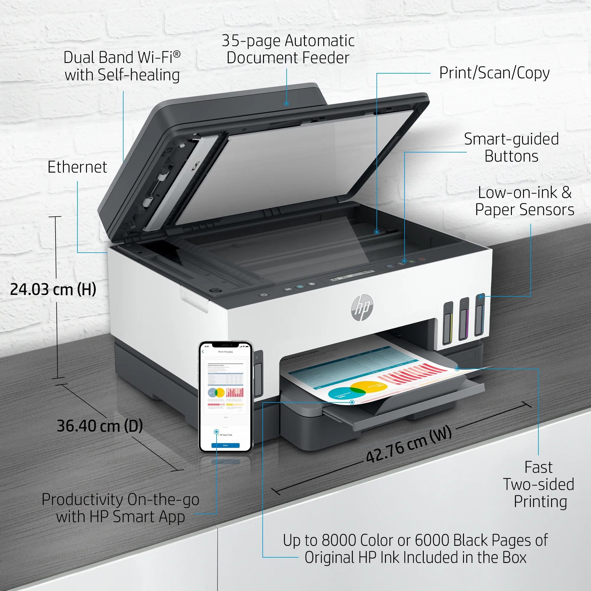 HP Smart Tank 7305 All-in-One A4 color 9ppm Print Scan Copy Light Basalt