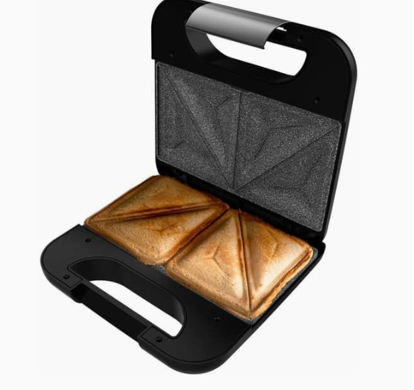 CECOTEC Rock'nToast Classic+ -voileip&auml;grilli, 800 W, 2 viipaletta, Ruostumaton ter&auml;s / musta