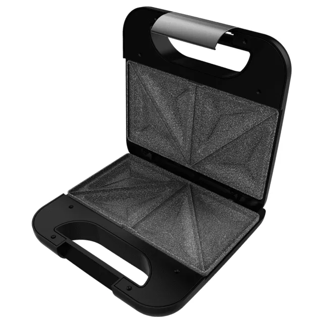 CECOTEC Rock'nToast Classic+ -voileip&auml;grilli, 800 W, 2 viipaletta, Ruostumaton ter&auml;s / musta
