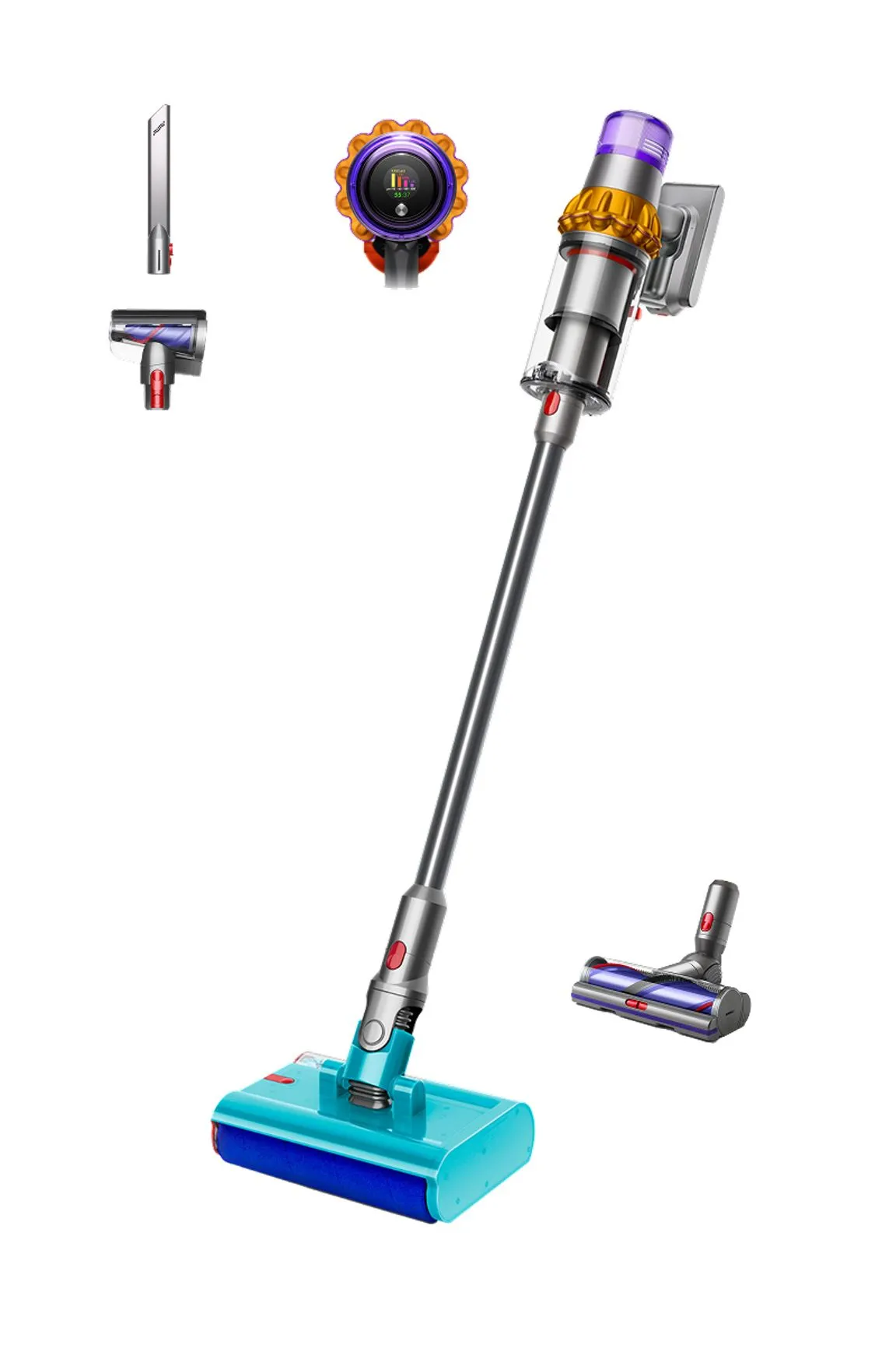 Dyson V15s Detect Submarine Cordless Wet and Dry Stick vacuum cleaner, Nickel and Yellow