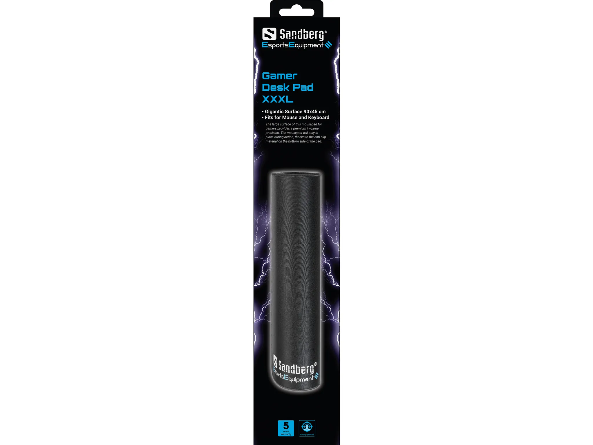 Sandberg Gamer XXXL - gaming musmatta, 900x450 mm, Svart