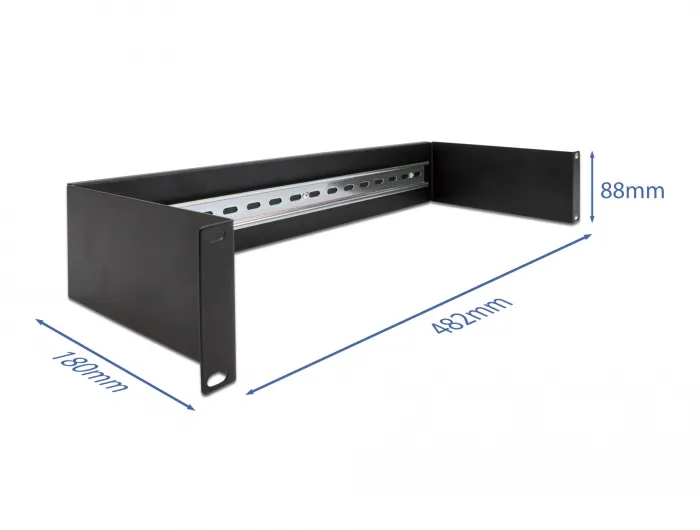 19? DIN rail Panel 2U black