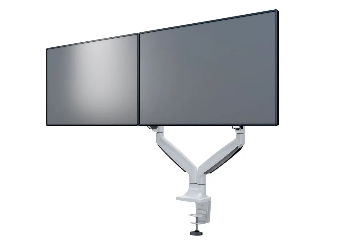 M Deskmount Gas Spring Dual Desk Mount, for 2 monitors, 15-27", with gas spring, 9kg, White