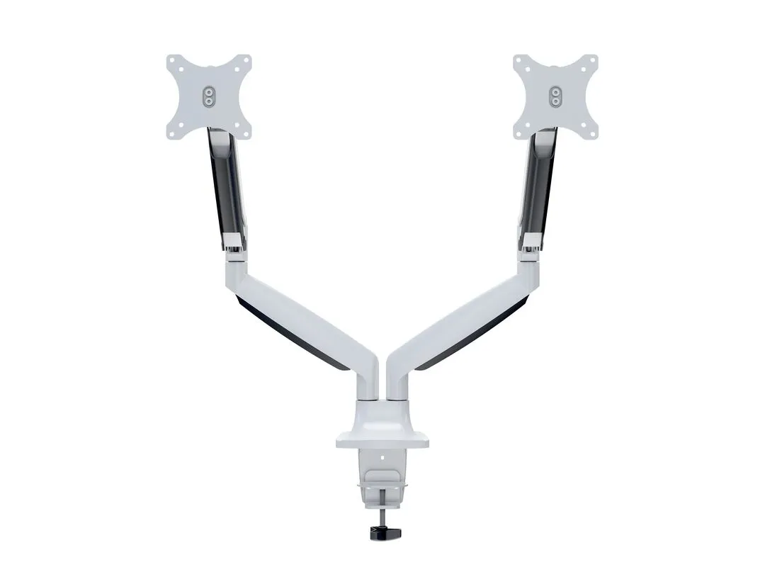 M Deskmount Gas Spring Dual Desk Mount, for 2 monitors, 15-27", with gas spring, 9kg, White