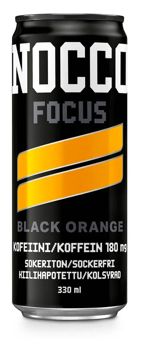 NOCCO FOCUS Black Orange -energiajuoma 330 ml 24-pack