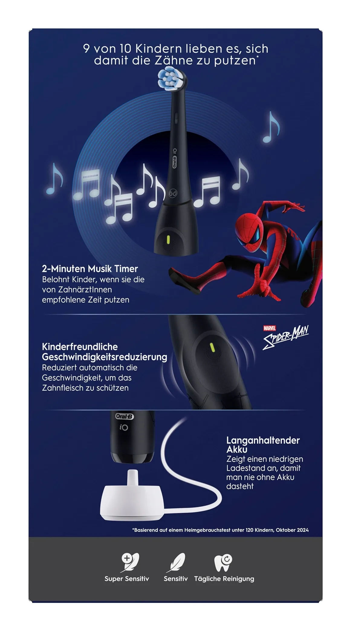 Oral-B iO Kids Electric Toothbrush, Marvel Spider-Man