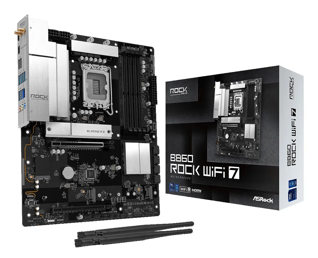 ASRock B860 Rock WiFi 7 LGA1851 ATX Motherboard