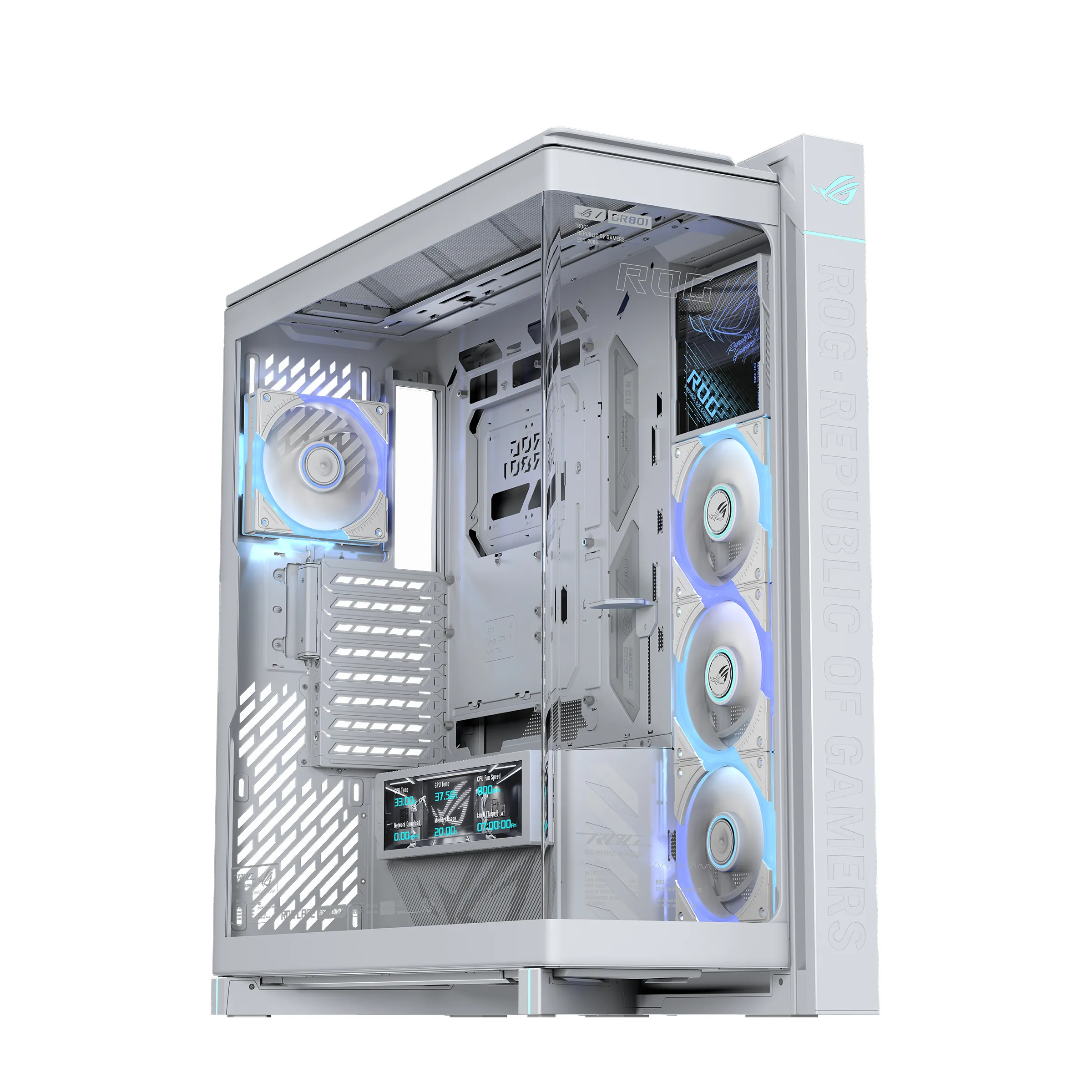 ASUS ROG Cronox ARGB White Edition Midi-Tower Case with window, with RGB lighting, White