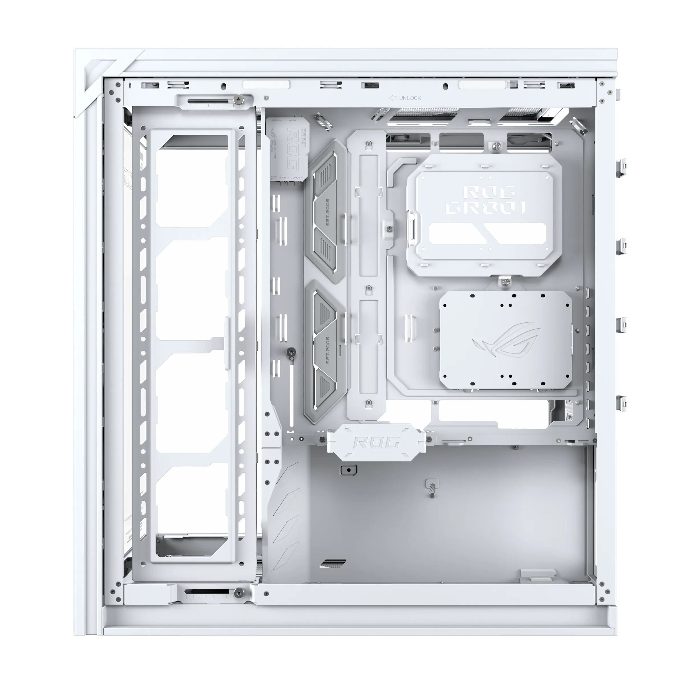ASUS ROG Cronox ARGB White Edition Midi-Tower Case with window, with RGB lighting, White