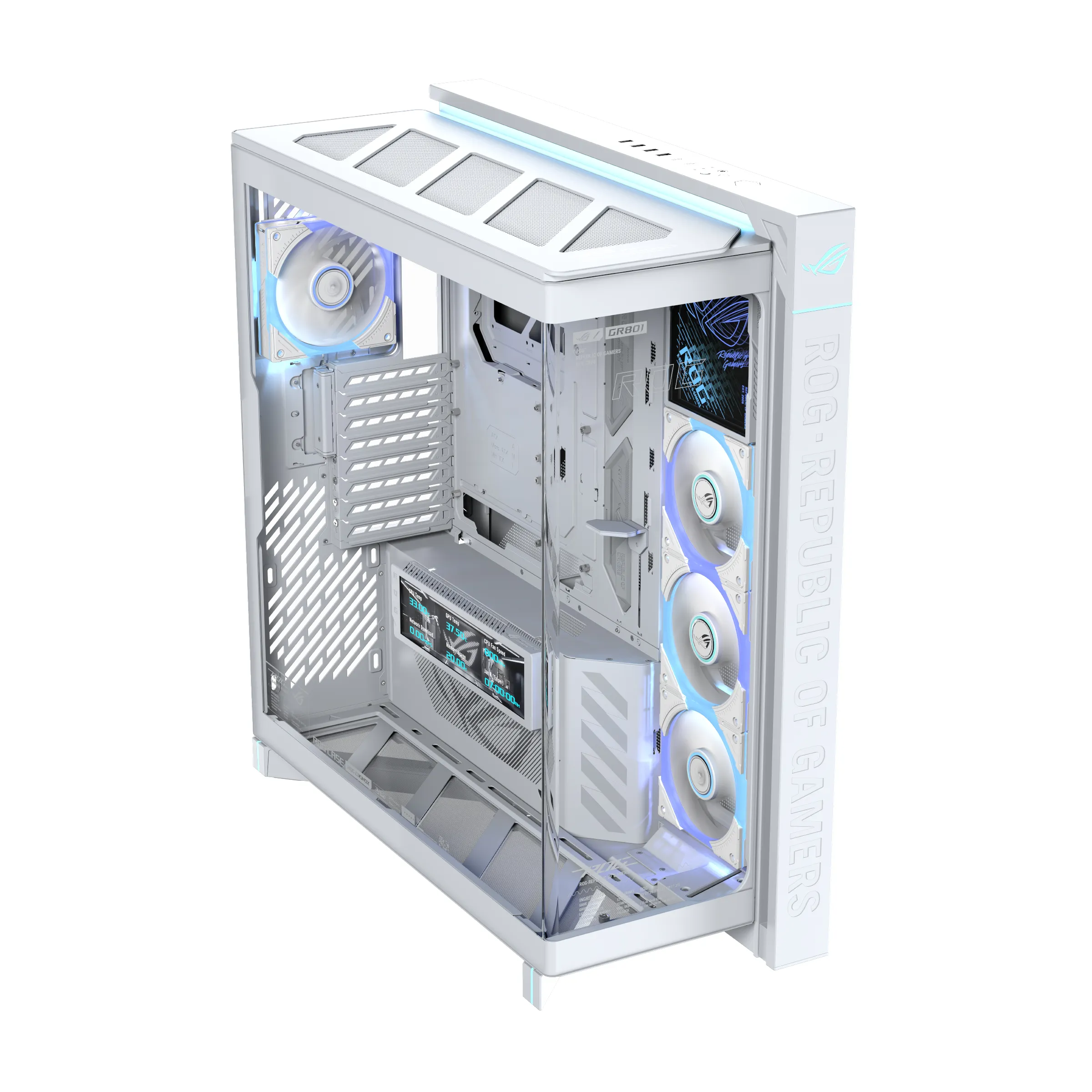 ASUS ROG Cronox ARGB White Edition Midi-Tower Case with window, with RGB lighting, White