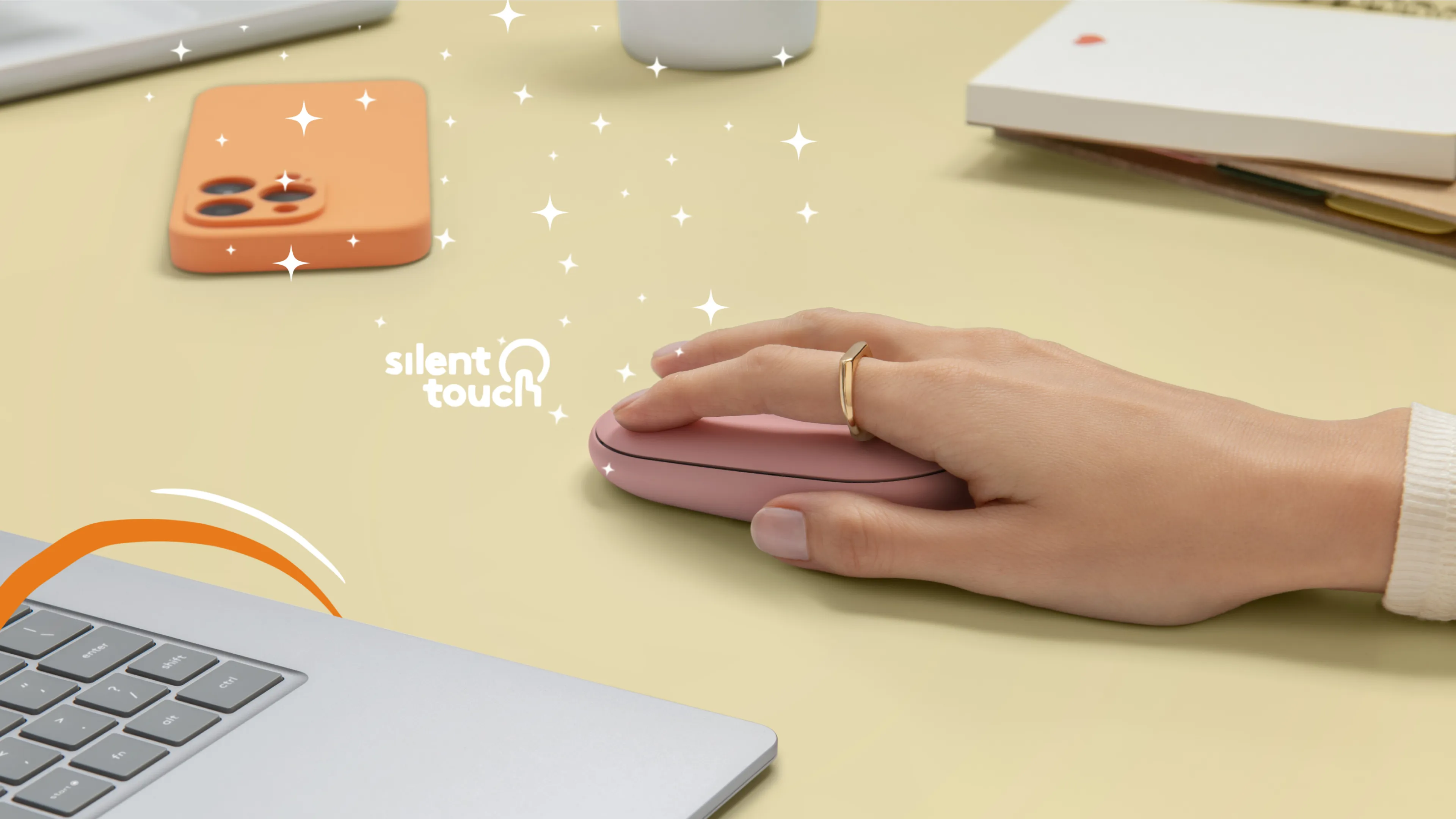 Logitech Pebble Mouse 2 M350s tr&aring;dl&ouml;s mus, rosa