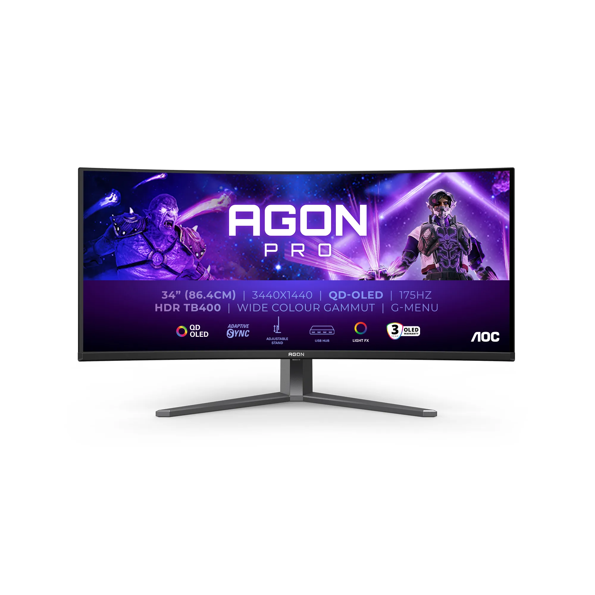 AOC AG346UCD 34inch 3440x1440 0.03ms 2xHDMI DP USB Black