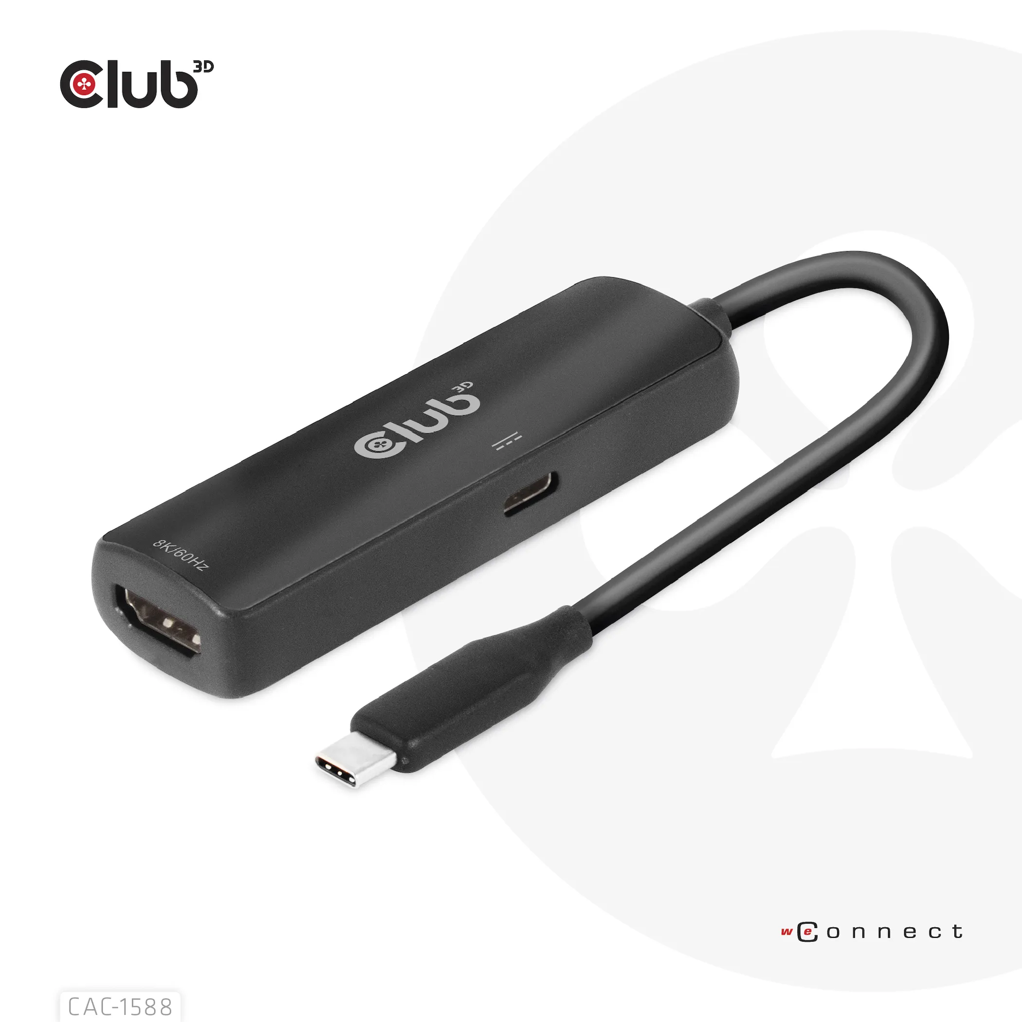 Club 3D 3.2 Gen2 USB-C - HDMI + USB-C PD 3.0 - adapter, Black Club 3D 3.2 Gen2 USB-C - HDMI + USB-C PD 3.0 - adapter, Black