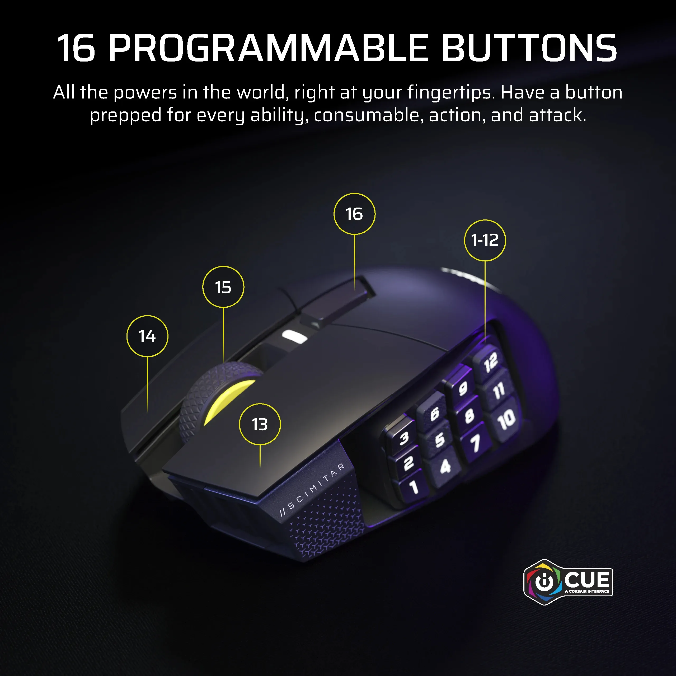 Corsair Scimitar Elite - tr&aring;dl&ouml;s spelmus, Vit